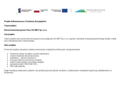 do-met projekt dofinansowanie (1)